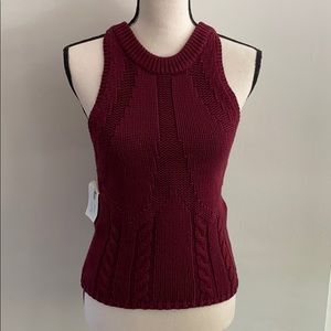 One Teaspoon Frontier cable knit sweater tank XXS
